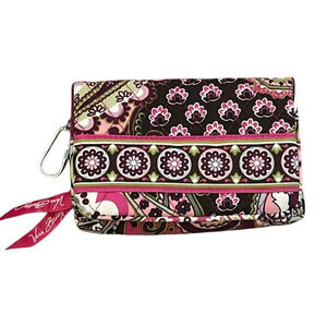 Vera Bradley Very Berry Wallet Ret. 2012 Kiss Lock Coin Zip Pocket ID Keychain